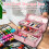Glitter Pink & Craft Tool Storage Box,3-Layer Stackable Carry Tackle 5