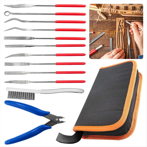 Conjunto variado de mini limas diamantadas e ferramentas de precisão