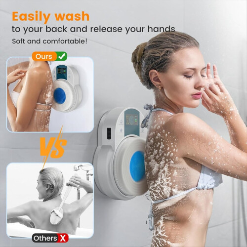 Back Scrubber for Shower,Wall-Mounted Electric Back Scrubber,EU Plug 2