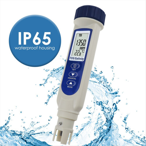 Testador de temperatura e salinidade TDS multiparâmetro com visor duplo de bolso 1