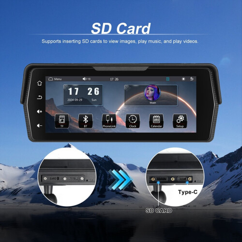 Πλοήγηση 6,8 ιντσών οθόνη μοτοσικλέτας Carplay Android Auto IP67 2
