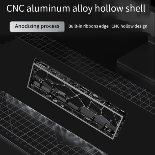 Capa de teclado de alumínio H60 com design oco para layouts de 60% 2