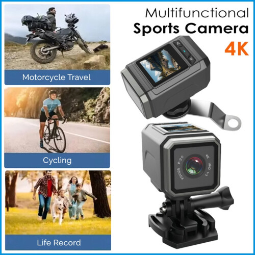 Αδιάβροχη κάμερα WiFi 4K Ultra HD με οθόνη LCD για αθλήματα 2