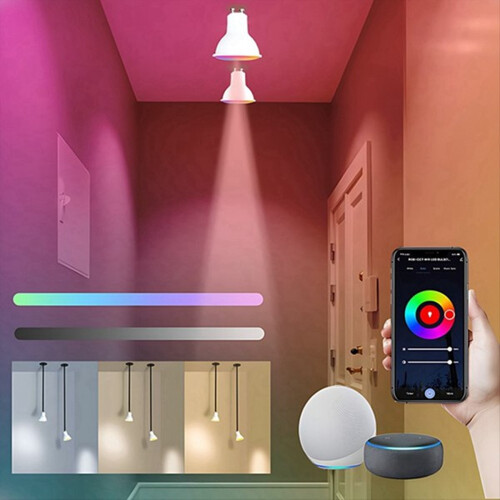 10PCS Tuya WiFi GU10 Smart LED Light Bulb Dimmable 6W 220V 2