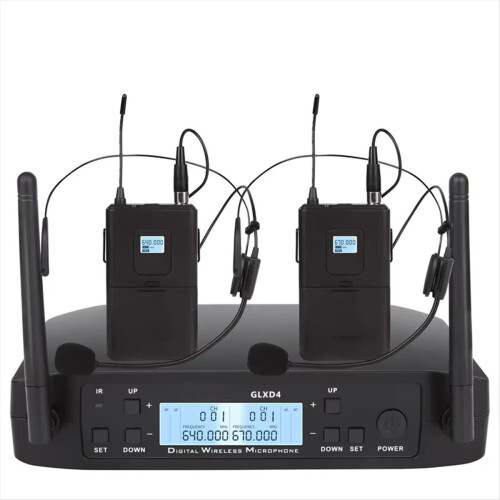 GLXD4 Wireless Microphone Dual Channel Headset Mic EU Plug