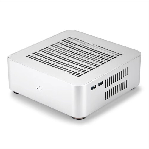 Κουτί Mini HTPC από αλουμίνιο με τροφοδοτικό 8 ακίδων, λευκό