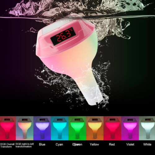 Ηλιακό θερμόμετρο πισίνας με ατμόσφαιρα RGB ανοιχτό πράσινο 2