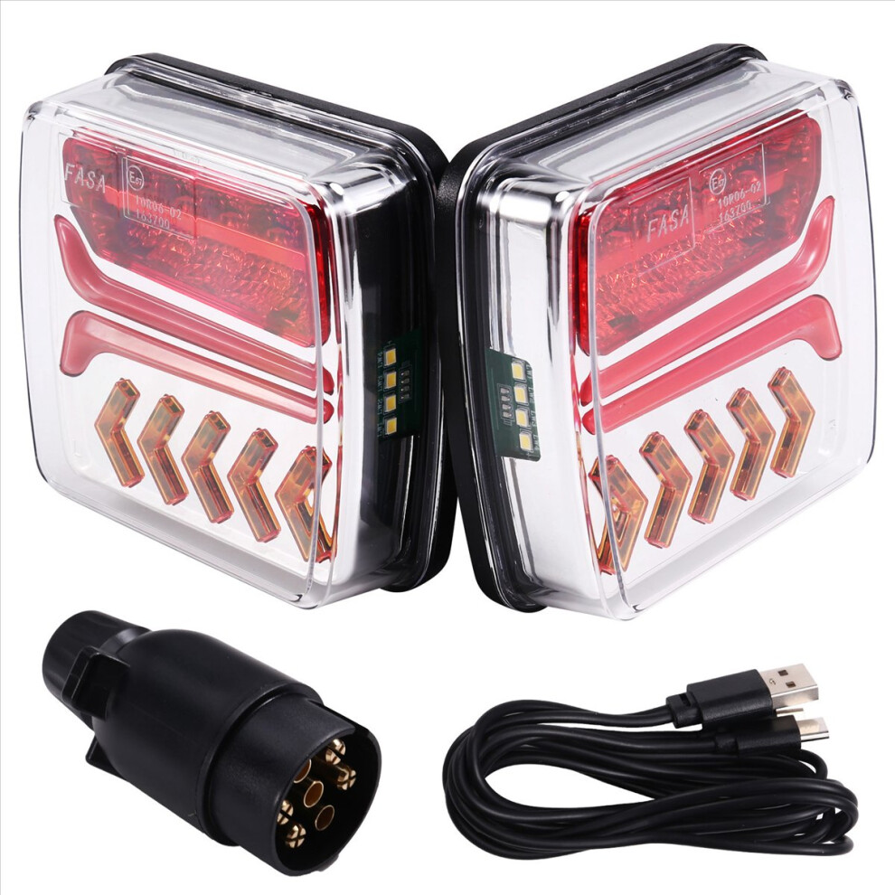 1 Set 12V 24V Wireless Magnetic Led Tail Trailer Eu Plug Light 4852935635361