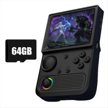 R36T Retro Handheld Game Console 64G 15000 Games Black