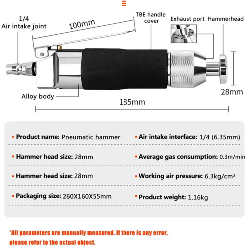Novo Mini Martelo Pneumático Reto 2