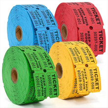 4000 Doppel-Tombola-Lose – 4 verschiedene Farben (Blau, Gelb, Rot, Grün)