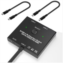 Bidirektionaler USB-C-Umschalter, 100 W Laden + 10 Gbit/s Daten