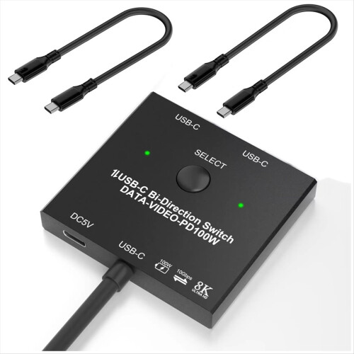 Αμφίδρομος διακόπτης USB C Φόρτιση 100W + Δεδομένα 10Gbps