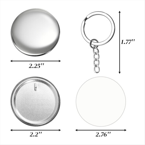 100 Pack 58mm Button Maker Keychain Supplies 1