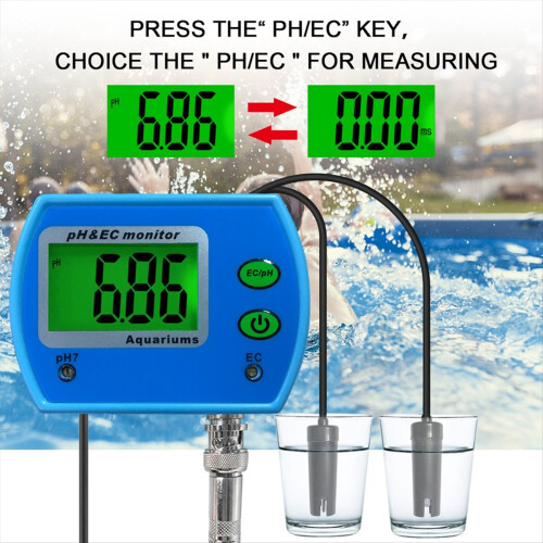 Online PH/EC-monitormeter Acidometer 2 in 1 PH EC-meter EU-stekker 2