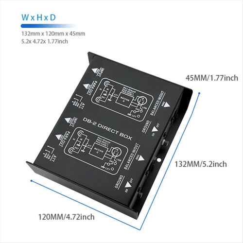 Boîte de direct audio professionnelle DB2 2 canaux 1