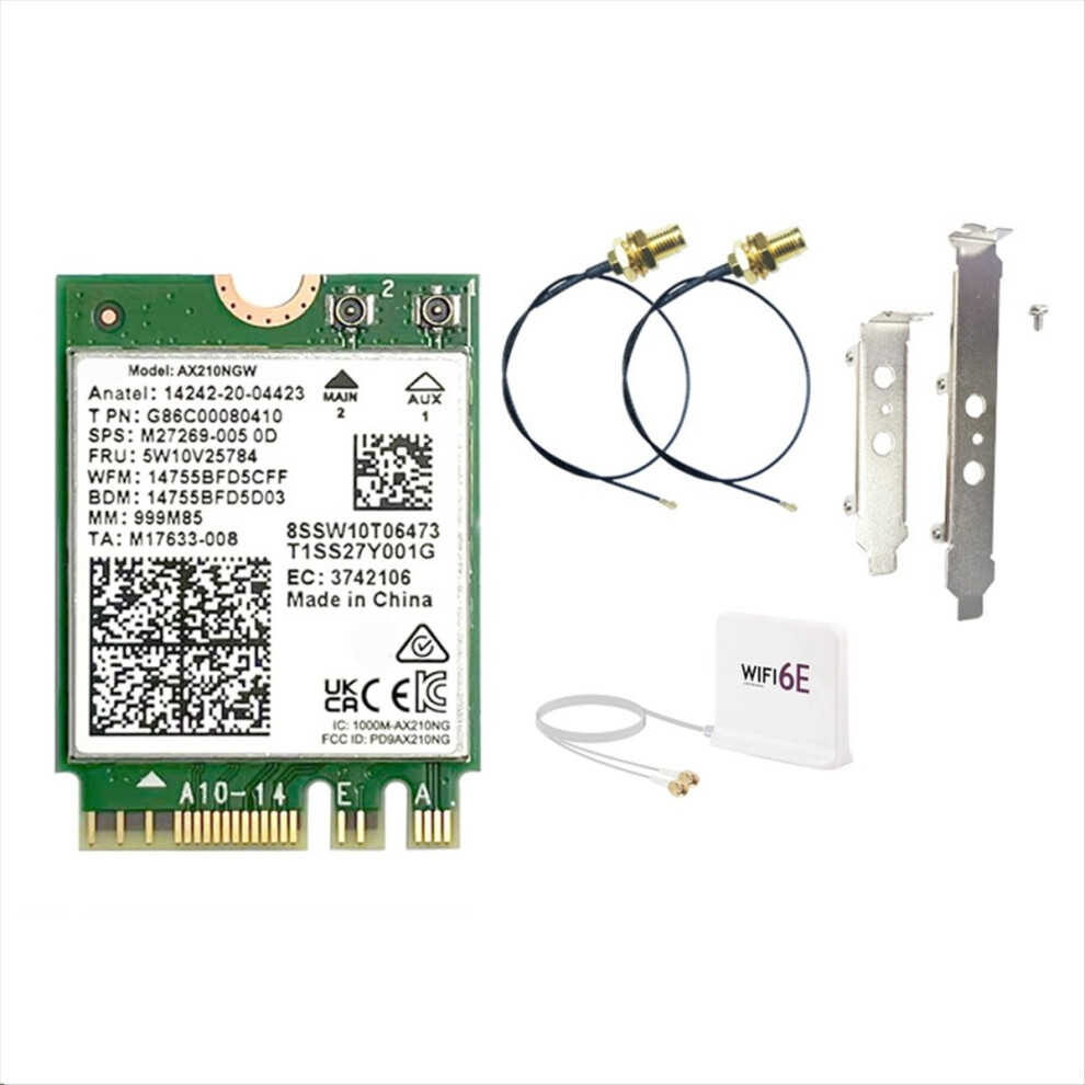 Ax210ngw Card+Wifi6e Magnetic Antenna 2.4G/5G/6Ghz Bluetooth 5.3 4852935667782