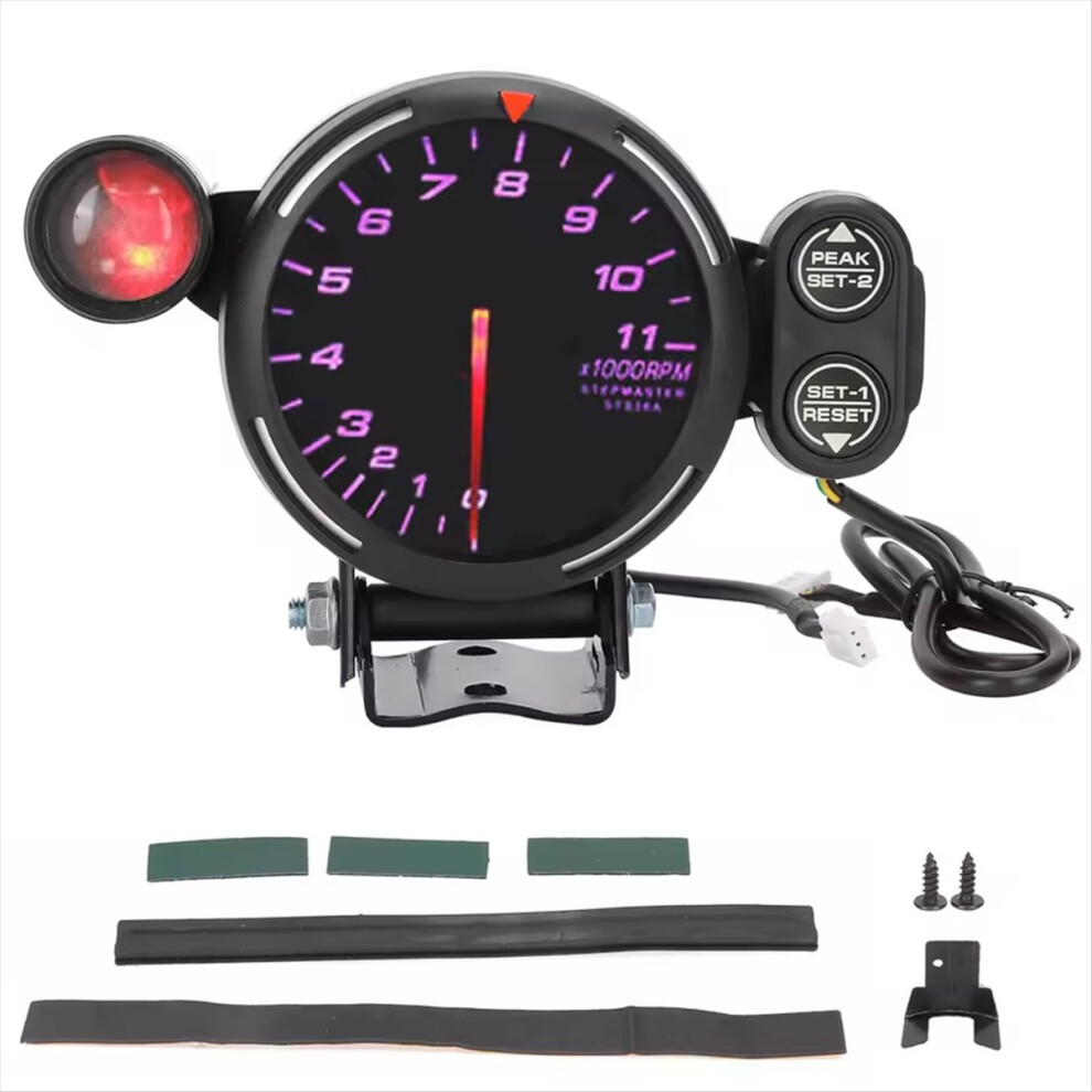 Rpm Tacho Gauge Electronic 10-15V Auto Tachometer Clear Display Dark 4852935665078