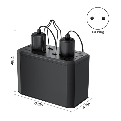 Luminária de cúpula dupla para répteis, lâmpada de calor e lâmpada UVB, plugue UE 1