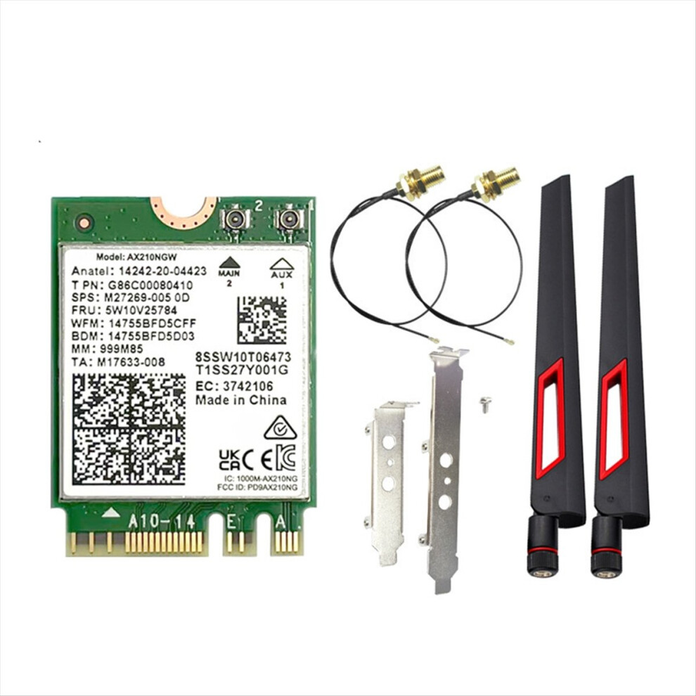 Ax210ngw 6E Card+10Dbi Antenna 2.4G/5G/6Ghz Tri-Band Bluetooth 5.3 4852935684567