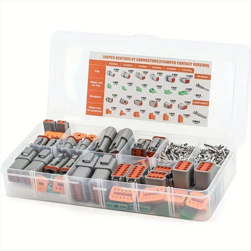 188Pcs Deutsch Dt Series Connector Assortment, 4852935688923