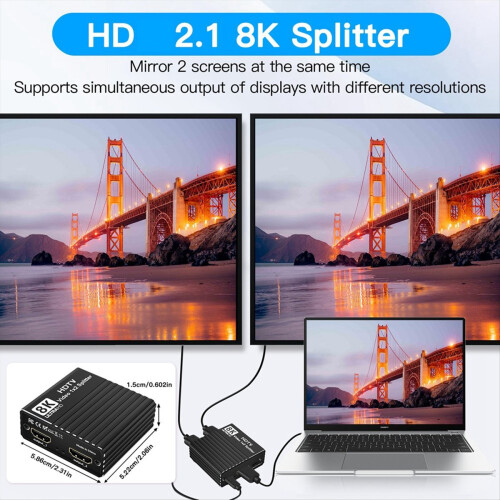 Διαχωριστής 8K 2.1 8K 60hz 4K 120hz για υπολογιστή 1