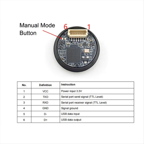 Módulo de scanner de código de barras GM910S DC3.3V USB UART 2D/1D para 2