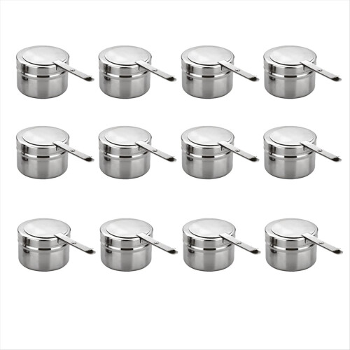 12Pack Stainless Steel Holders, Chafing Holders with Cover,
