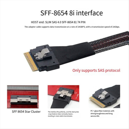 Καλώδιο εξόδου σκληρού δίσκου Target SFF-8654 8i σε 8X 74 ακίδων 1