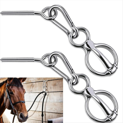 2 conjuntos de argolas para amarrar cavalos, equipamentos para treinamento de cavalos e suprimentos 1