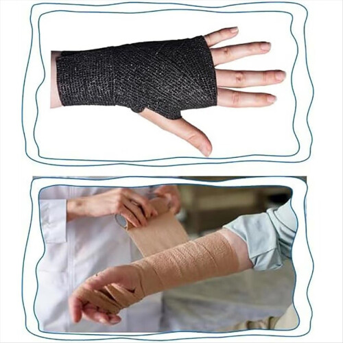 30 vendas elásticas autoadhesivas negras de 5 cm. 2