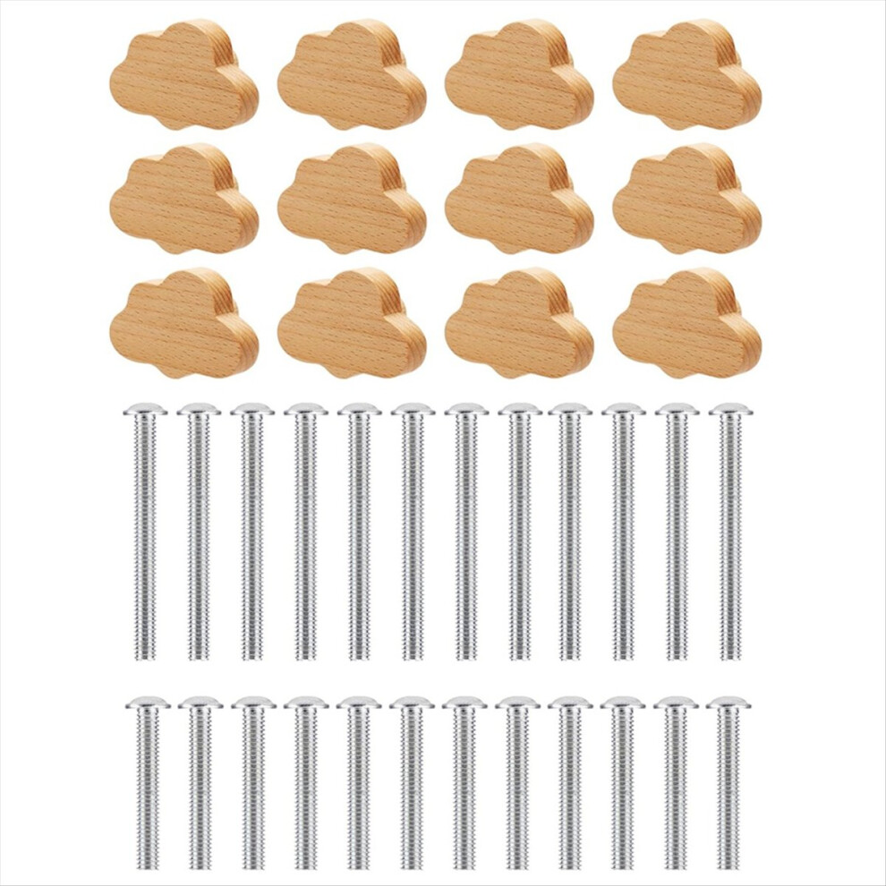 Beech Wood Drawer Knobs Cloud-Shaped Wooden Dresser Pulls 4853122523904