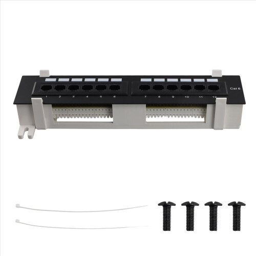 Κιτ εργαλείων δικτύου 12 θυρών CAT6 Patch Panel RJ45 με βάση τοίχου 2