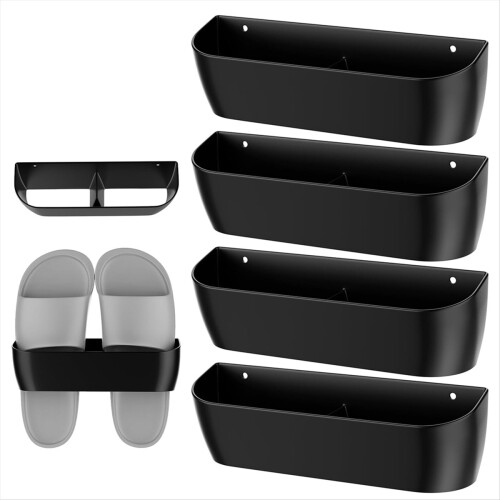 Wall Shoe Holder, Wall Mounted Shoe Rack with Self-Adhesive 1