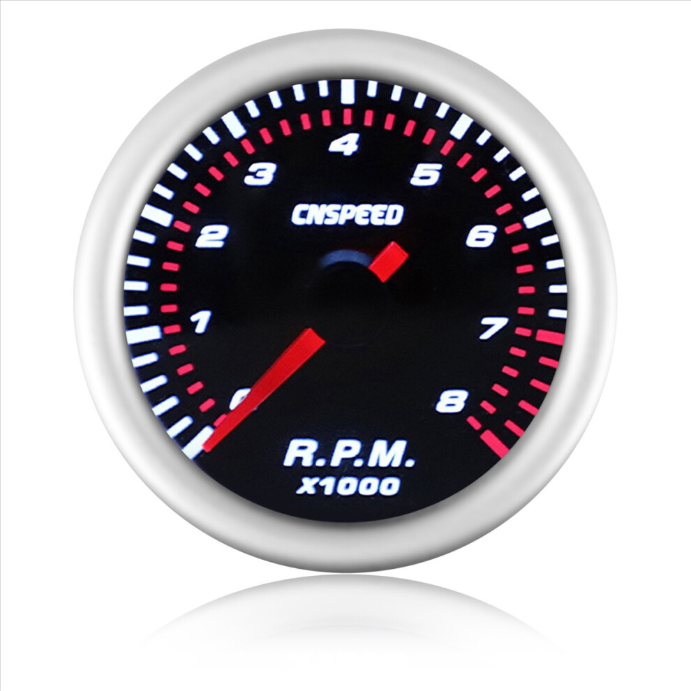 52Mm Auto Car Tachometer Tacho Gauge 0-8000 Rpm 12V White 4851013665825