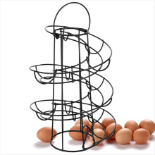 Kitchen egg rack, spiral egg basket,Black
