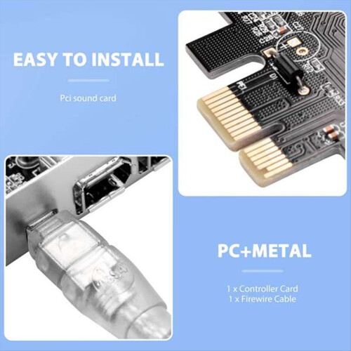 Κάρτα ελεγκτή PCI Express X1 PCI-E FireWire 1394A IEEE1394 3 θυρών 2