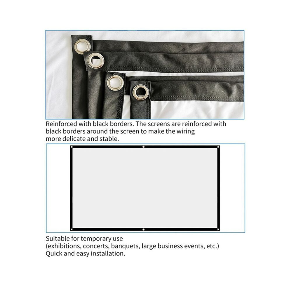 Projector Screen For Home Theater Foldable Anti-Crease(120Inch) White 4851013668017