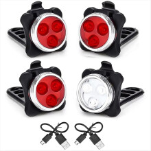 USB wiederaufladbares Fahrradlicht-Set, Scheinwerfer (weißes Licht) und Rücklicht