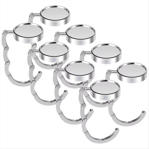 8 τεμάχια πτυσσόμενη κρεμάστρα τσάντας φορητή τσάντα από κράμα γάντζο τραπεζιού