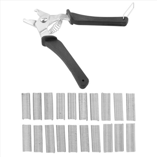 1Pcs Hog Ring Plier Tool and 600Pcs M Clips Chicken Mesh Cage Wire 2