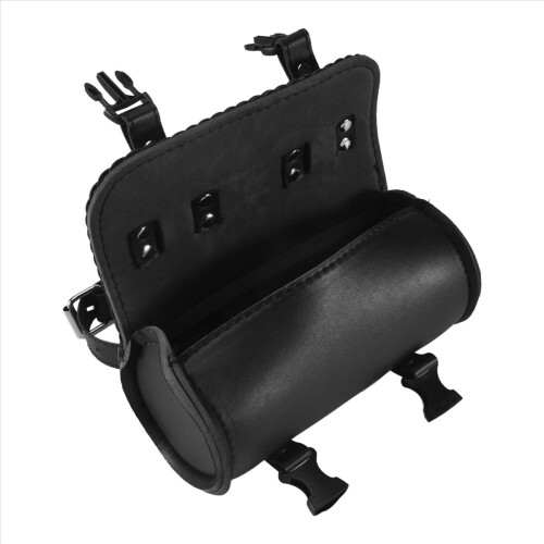 Motorcycle Fork Bag PU Leather Bicycle Handlebar Tool Pouch,Universal 2