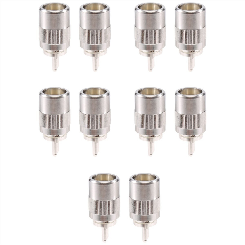 10Pcs Uhf Male Pl259 Plug Solder Rg8 Rg213 Lmr400 7D- Cable Silver 4851013680682