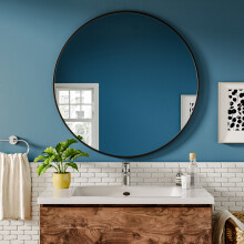 80cm Nordic Round Bathroom Framed Mirror Wall Hanging