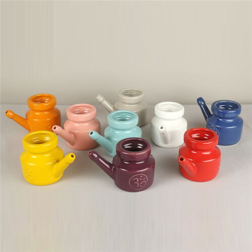 350Ml Ceramic Neti Pot Nose Cleaning Pot,Blue 1