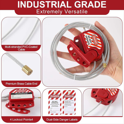 Lockout Tag Cable Lock Adjustable Cable Lock 1