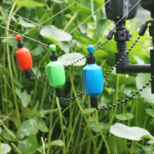 1 peça alarme de mordida para pesca de carpa, plástico transparente, verde 1