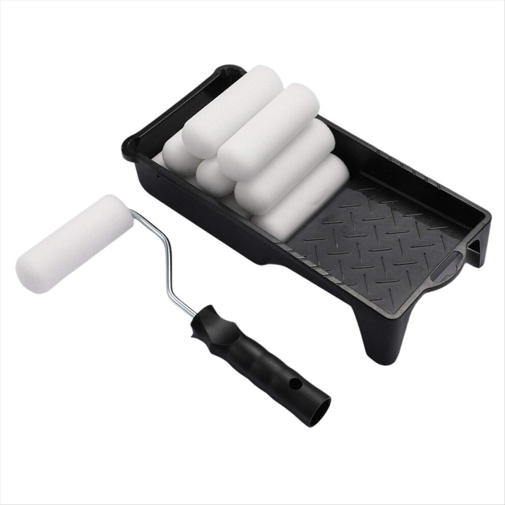 4Inch Foam Paint Roller, Roller Frame With Mini Paint Roller Cover 4851013692036