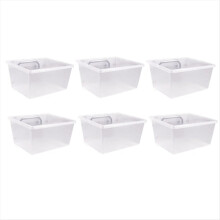 6 Pack Pegboard Clear Bins, Bins Hooks, DIY Fit 1/4 -1/8 Peg Board