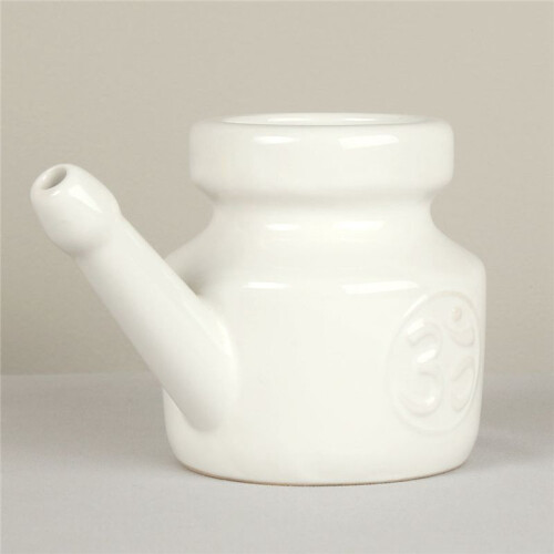 350Ml Ceramic Neti Pot Nose Cleaning Pot,White 2